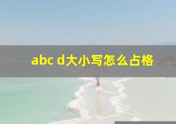 abc d大小写怎么占格